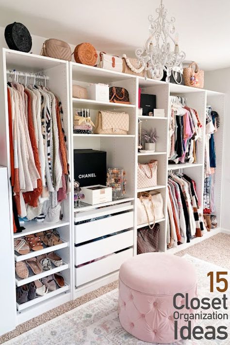 Browse the best closet organization ideas for small closets, apartments, bigger walk in closets and more. You'll find entire closet organization systems, as well as simple closet organization products that help simplify and declutter your closet. Home Office Closet Ideas, In Closet Office, Walk In Closet Office, Closet Office Space, Office Closet Ideas, Closet Wallpaper, Chic Office Decor, Home Office Closet, A Walk In Closet