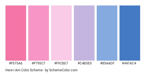 Here I Am Color Scheme » Blue » SchemeColor.com Blue To Pink Color Palette, Pink Purple Blue Color Scheme, Pink And Blue Palette Colour Schemes, Pink Purple Blue Colour Palette, Pink Blue Pallette, Pink Purple Blue Palette, Preppy Color Scheme, Blue Pink Purple Color Palette, Color Palette Blue And Pink