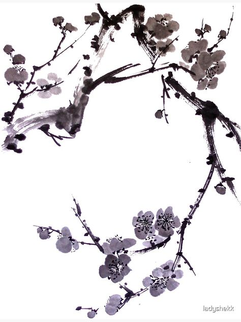 Sumi E Cherry Blossom, Plum Painting, Plum Blossom Painting, Chinese Floral Painting, Sumie Painting, Plum Paint, Chinese Ink Painting Flower, Traditional Chinese Art Ink Paintings, Traditional Chinese Ink Painting