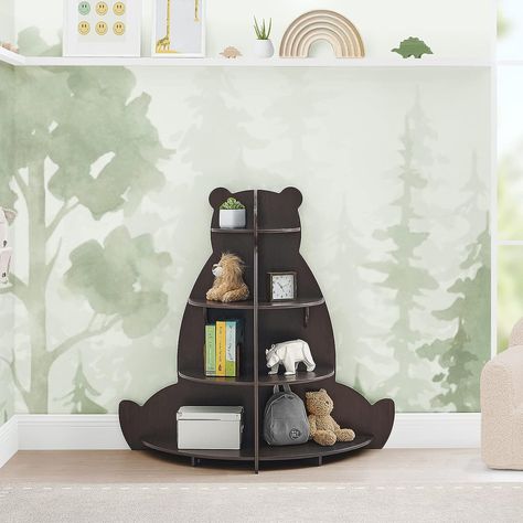 Delta Children Bear Bookcase - Greenguard Gold Certified, Crafted Walnut #kids #books #amazon #baby #amazonfinds #bookcase #babyroom #kidsroom #reading #bears #ad