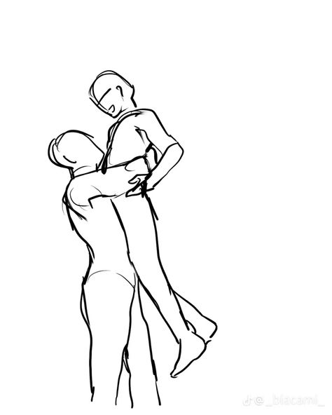 Kissing Height Difference Reference, Picking Up Partner Pose Reference, Carrying Someone Pose Reference Drawing, Height Difference Couple Drawing Base, Partner Poses Drawing Reference, Couple Picking Up Pose Drawing, Jump Hug Reference, Cheerful Pose Reference Drawing, Small And Tall Couples Drawing Reference