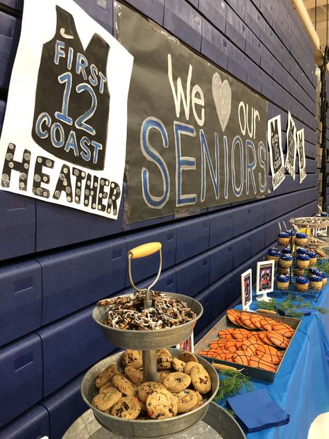 banner, logo, team, high school, gym, athlete, athletic, school, poster, celebrate, handmade, painted, homemade, classy, pretty, senior night, easy, simple, fun, five star, #bannermoment, bulletin board, rhonda ellis, cultivatingahome, creative, school, basketball, volleyball, football, cheerleading, soccer, senior, pta, student council, spirit, cheer, buccaneers, warriors, creative idea, motivational, message, sponsor, rally, pep, saying, leader, leadership, success, inspiration, motivation Basketball Senior Night Posters Boys, Soccer Team Mom, Football Cheerleading, Senior Night Football, High School Gym, Volleyball Senior Night, Basketball Senior Night, Senior Things, Team Snacks