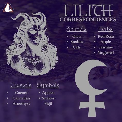 Lilith Correspondences and some items in the shop for Her #lilith #pagan #witch Lillith Goddess Mythology, Honoring Lilith, How To Worship Lilith, Signs Lilith Is Calling You, Lilith Alter Ideas, Lilith Correspondence, Scorpio Lilith Aesthetic, Lilith Goddess Costume, Lilith Offerings