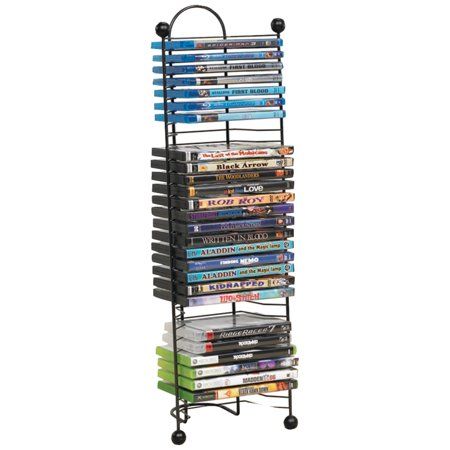 Atlantic 63712046 32-DVD/Blu-ray Disc Nestable Tower, Gray Dvd Storage Tower, Blu Ray Storage, Dvd Rack, Media Tower, Home Entertainment Furniture, Cd Holder, Tower Games, Dvd Storage, Game Storage