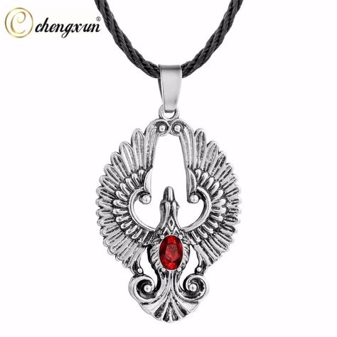 Chengxun Bijoux Talisman Pagan Wiccan Jewelry Eagle God Amulet Choker Vintage Necklace Men Pendant - Necklace - AliExpress Gothic Viking, Mythical Bird, Celtic Fashion, Arabian Desert, Red Crystal Necklace, Phoenix Pendant, Memorial Pendant, Wiccan Jewelry, Animal Necklace