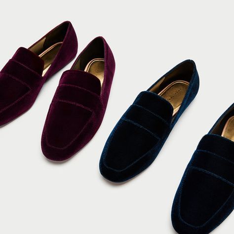 Velvet Loafers Women, Loafers Women, Zara Collection, Velvet Loafers, Kinds Of Shoes, Women Trends, Zara United States, Shoes For Women, Loafers For Women