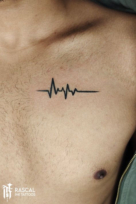 Minimalist Heartbeat Tattoo, Hart Beat Tattoo, Heart Tattoo For Men, Heart Tattoo Men, Heart Beat Tattoo Design, Tattoo Heart Beat, Heart Line Tattoo, Tatuaje Ekg, Heartbeat Tattoo Ideas