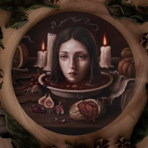 Peculiar Supper Horror Drawing, Dark Fantasy Artwork, Arte Peculiar, Arch Enemy, Pop Art Illustration, Feminine Art, Surrealism Painting, Pop Surrealism, Gothic Art