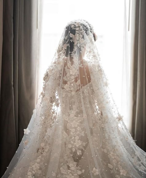 Veil, bridal veil, wedding dress, bridal gown, pearl veil, royal veil, cathedral veil, church veil, lace veil, bridal veil, beaded veil, luxurious wedding, wedding inspiration Vintage Wedding Dress Veil, Ornate Wedding Veil, Intricate Wedding Veils, Royal Wedding Veil, Wedding Veil Sparkly, Luxury Wedding Veil, Cherry Blossom Wedding Veil, Detailed Wedding Veil, Extravagant Wedding Veils