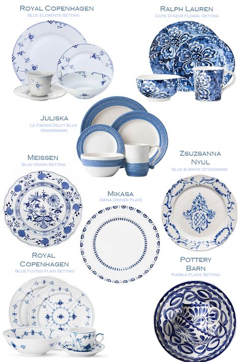 Blue And White French Kitchen, Blue And White Crockery, Blue White Dishes, Blue White Dinnerware, Blue And White Dinnerware Tablescape, China Dishes Pattern, Vintage Blue And White Dishes, Blue And White China Table Setting, Blue Dishes Sets