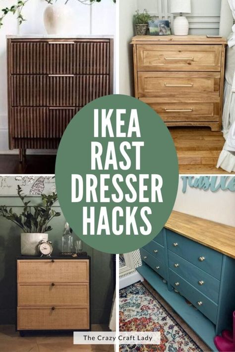 Ikea Rast Dresser Hacks Ikea Rast 3 Drawer Chest Hack, Thrifted Dresser Makeover, Rask Dresser Hack, Ikea Art Deco Hack, Hemnes Tall Dresser Hack, Rast Drawers Hack, Upgrade Ikea Furniture, Diy Rast Ikea Hack, Malm 6 Drawer Dresser Hack