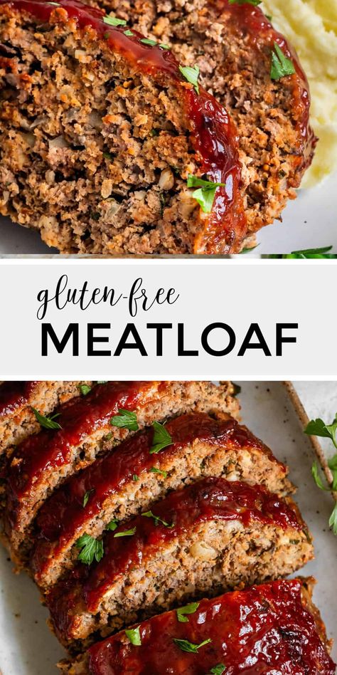 Gluten-Free Meatloaf Almond Flour Meatloaf, Turkey Meatloaf Recipe Gluten Free, Paleo Meatloaf Recipes, Gf Meatloaf Recipes, Gluten Free Mini Meatloaf, Gluten Free Meat Loaf, Meatloaf Recipes Gluten Free, Dairy Free Meatloaf, Gf Meatloaf