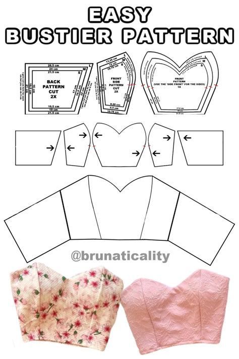 Sweetheart Bustier Pattern, Easy Bustier Pattern, Pola Bra, Bustier Pattern, Projek Menjahit, Folded Fabric, Diy Clothes Design, Sew Ins, Costura Diy