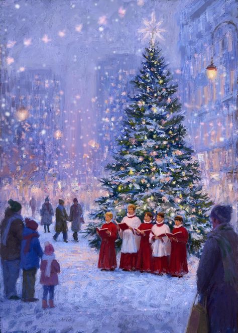 Daniel Rodgers | Advocate Art Christmas Choir, Christmas Scenery, Animated Christmas, Christmas Scenes, Noel Christmas, Christmas Mood, Christmas Paintings, Christmas Illustration, Christmas Images