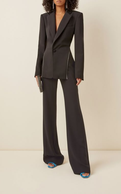 Cropped Pant Suits For Women, Proper Outfits, Woman In Suit, Pant Suits For Women, Career Outfits, Classy Suits, Crepe Blazer, Prom Suits