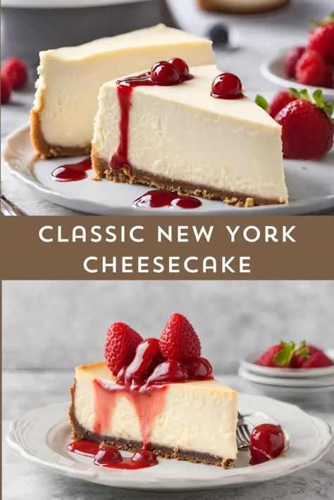 Classic New York Cheesecake Americas Test Kitchen Cheesecake, Modern York Cheesecake, Royal Desserts, Ny Cheesecake Recipe, Nyc Cheesecake, Classic New York Cheesecake, Creamy Cheesecake Recipe, Ny Cheesecake, Christmas Cheesecake