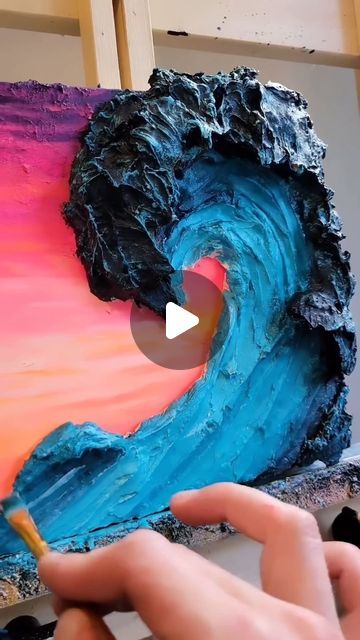 Plogix Art Gallery 🎨 on Instagram: "Incredible artwork with 3D element! Love it!🌊 🎨 @courtneymixedstudio  ・・・ Update!! Oh haii, YOU should  look at the new reel of the finish piece 🫨🫨🌊 . It’s almost complete!!!🙈 it feels like it’s been forever painting my waves again 😫 I always try and continue to be unique/different but these ones have stuck like glue to me🌊✨️ . . . . . . . . #oceanart #oceanartist #oceanpainting #oceanpaintings #waveart #wavepainting #waveartist #wavepaintings #theguideartists #artistsupport #artfeature #creativityexplode #artclub4you #seapainting #seascapeart #seascapepaintings #seaart #seaartist #texture #interiordesign #textureobsession #splash  #artcollecting #mytexturefix  #healingenergy #originalartwork  #coastallivingmagazine #designersoninstagram #toront 3d Painting Ideas On Canvas, Incredible Artwork, New Reel, Seascapes Art, Island Theme, Canvas Painting Tutorials, Wave Painting, Round Canvas, Sea Painting