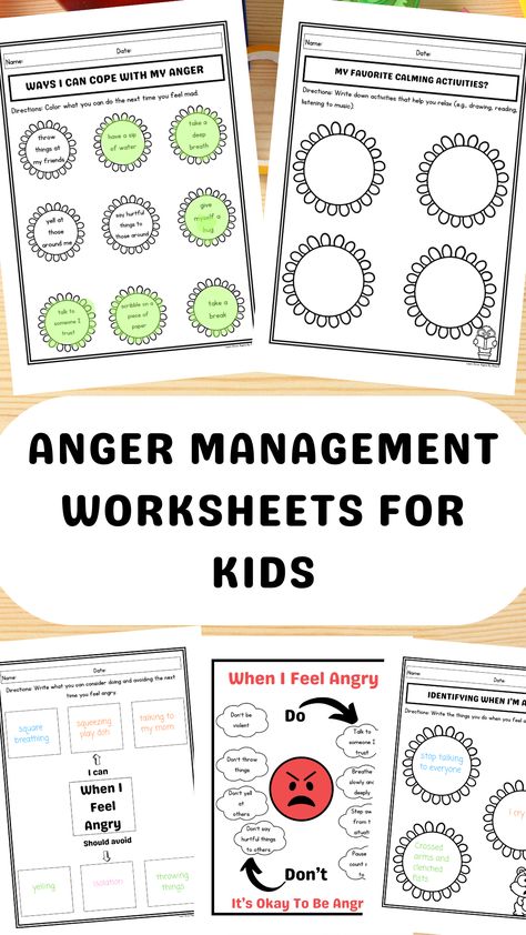 anger management, anger worksheets for kids, school counsel, classroom management Counseling Worksheets For Kids, Anger Worksheets, Anger Management Worksheets, Kid Dates, Counseling Worksheets, Building For Kids, Anger Management, Social Emotional Learning, School Counseling