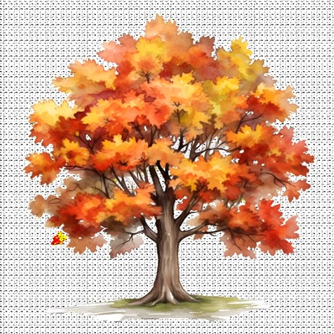 Fall Autumn Tree Watercolor Clipart AI Generated Trees Easy Drawing, Fall Clip Art Free, Fall Clip Art, Fall Drawings, Tree Watercolor, Tree Clipart, Autumn Tree, Tree Illustration, Watercolor Trees