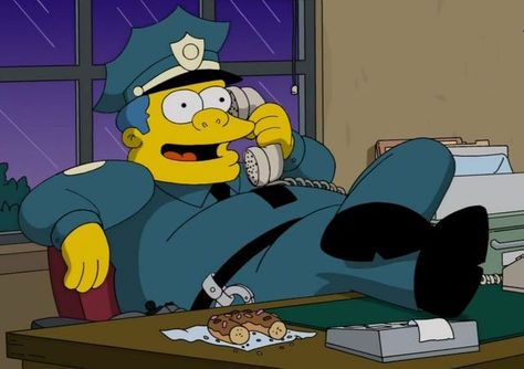 Chief Wiggum Chief Wiggum, Simpsons Funny, Matt Groening, Simple Shapes, The Simpsons, Lisa Simpson, Animation Art, Cartoon Art, Sculpture