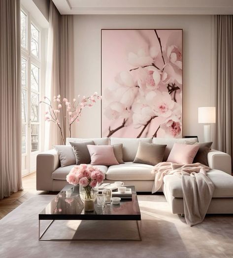 Tv Living Room Ideas, Bay Window Sofa, Window Sofa, Rosa Sofa, Pastel Interior Design, Feminine Living Room, Cozy Baby Room, Elegant Living Room Decor, Gold Living Room