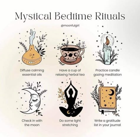 Bedtime Rituals, Witch Rituals, Magia Das Ervas, Bedtime Ritual, Wiccan Magic, Magic Spell Book, Witch Spirituality, Witchy Tips, Witchcraft Spell Books