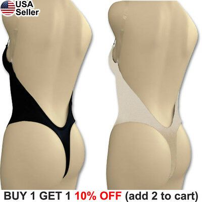 Backless Body Shaper Thong. Quantity: 1 backless body shaper thong. Can be worn four ways: backless, criss-cross, conventional, halter. Eliminates unsightly panty lines w/ this thong. similar full body shapers are also available. Backless Body Shaper, Full Body Shaper, Backless Bra, Braut Make-up, Wedding Robe, Backless Wedding, Women's Shapewear, Body Shaper, Italian Wedding