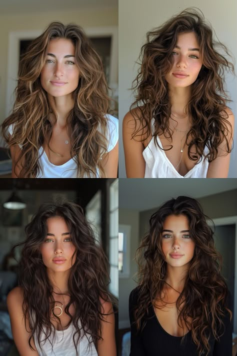 17 Captivating Photos of Beach Waves on Long Hair – Outdated or Evergreen? Long Wavy Hair Aesthetic, Beach Wave Haircut, Beachy Waves Long Hair, Texture Curls, Beachy Waves Hair, Hairstyle Reference, Rambut Brunette, Beach Wave Hair, 2023 Hair