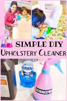 Homemade Upholstery Cleaner, Diy Upholstery Cleaner, Car Upholstery Cleaner, Dawn Dishwashing Liquid, Diy Upholstery, Cleaning Advice, Furniture Cleaner, Cleaner Recipes, Remove Stains