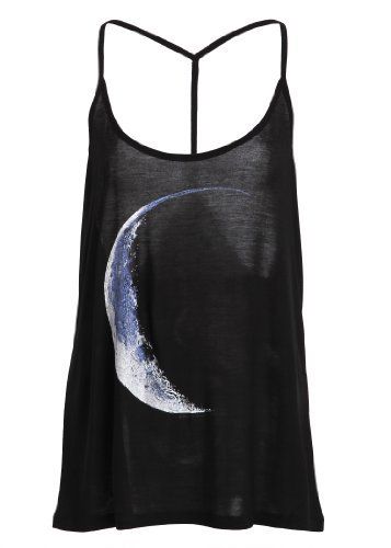 This muscle tee is a must have! The top has a pretty moon print in the front… Moon Top, Loose Tank, Loose Tank Tops, Muscle T Shirts, Moon Print, Muscle Tee, Loose Shirts, Goth Outfits, Moon Child