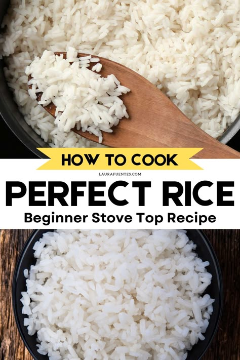 Everything you need to know on how to cook perfect, tender rice on the stove-top, slow cooker, and microwave; including the steps and rice-to-water ratios for each. Cook Rice In Microwave, Slow Cooker Rice Recipes, Stove Top Rice, Stovetop Rice, Sauteed Zucchini Recipes, Perfect White Rice, Cooked Rice Recipes, Fluffy White Rice, How To Cook Barley