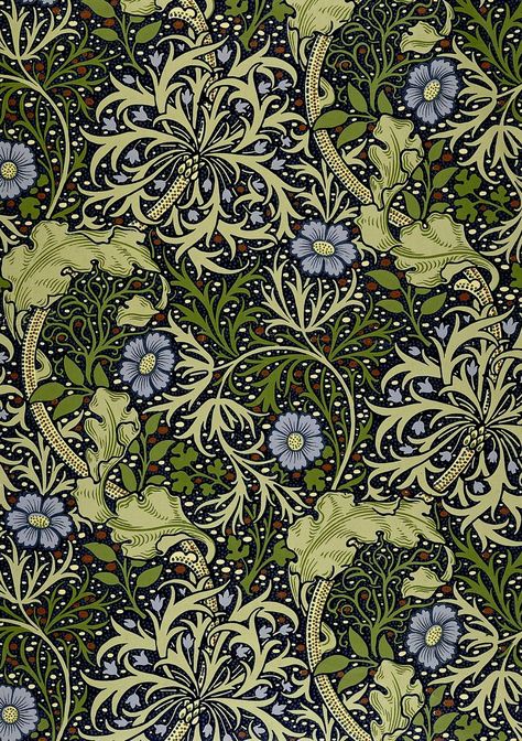 Seaweed Wallpaper, Motifs Art Nouveau, William Morris Wallpaper, William Morris Patterns, Morris Wallpapers, William Morris Art, William Morris Designs, Art And Craft Videos, Drawing Faces