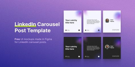 LinkedIn Carousel Template | Figma Community Carousel Design Ideas, Carousel Ideas, Carousel Template, Post Linkedin, Carousel Design, Carousel Post, Catchy Names, Post Insta, Photoshop Tutorial Design