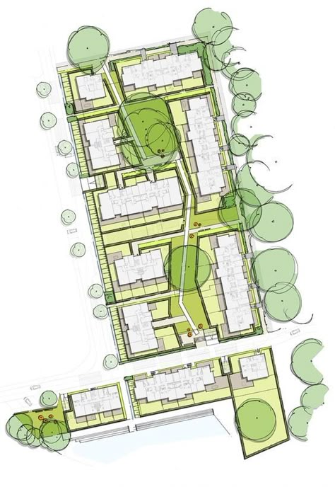 Understanding Space Planning in Architecture — theorangeryblog.com Urban Design Masterplan, Urban Planning Concept, Social Housing Architecture, Urban Spaces Design, Site Plan Design, Architecture Site Plan, Urban Design Diagram, Urban Design Graphics, Urban Design Architecture