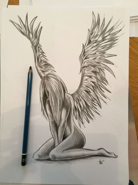 Drawing Angel, Tattoo Pencil, Cat Tattoos, Angel Drawing, Meaningful Drawings, Art Sketches Pencil, Celtic Tattoos, Tattoo Art Drawings, Dark Art Drawings