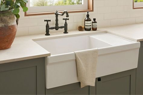 The 12 Best Farmhouse Sinks of 2024 Cast Iron Farmhouse Sink, Best Farmhouse Sinks, Best Wall Paint, Single Sink Kitchen, Cabinet Island, Stainless Steel Farmhouse Sink, Farmhouse Sinks, Best Farmhouse, Apron Front Sink