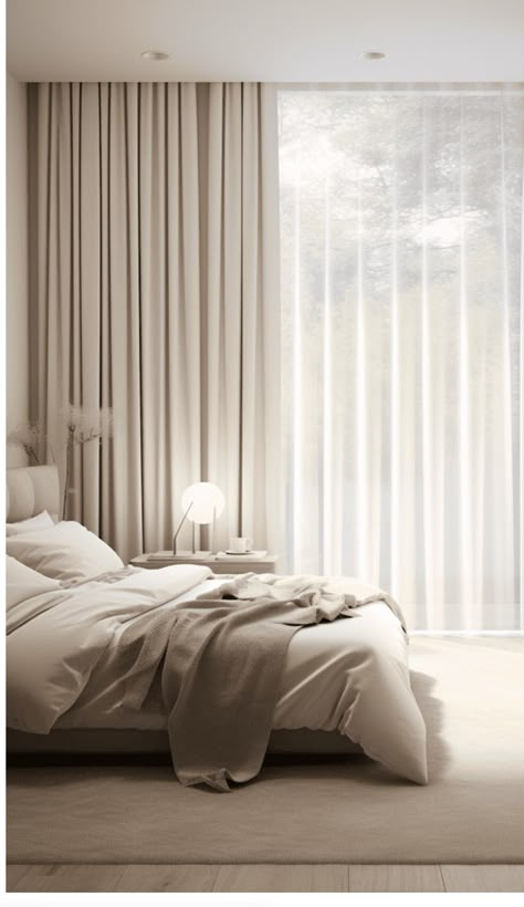 Sheer Curtain Living Room, Sill Length Curtains Bedroom, Curtains For Minimalist Bedroom, Sheer Curtain With Lights, Sheer Curtains Bedroom Ideas, Nordic Style Decor, Bedroom Curtains Inspirations, Little Window Curtains Ideas, Curtains Ideas For Bedroom