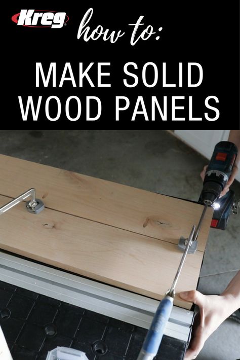 How To Make Narrow Boards Into Solid Wood Panels | Learn how to create wide panels for table tops and more by joining boards together. Pocket-hole joinery makes it fast and easy. Joining Boards For A Table Top, Learning Woodworking, Wood Building Projects, Wood Counters, Outfeed Table, Popular Woodworking Projects, Woodcarving Ideas, Pocket Hole Joinery, Powder Room Remodel