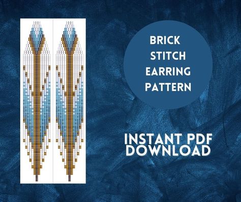 PDF Brick Stitch Pattern Instant Download DIY Jewelry Pattern 2-Drop Stitch Seed Bead Fringe Earring Pattern