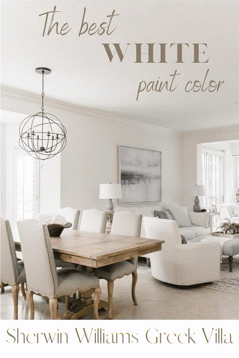 Creamy White Paint Colors, Sherwin Williams Greek Villa, Greek Villa Sherwin Williams, Creamy White Paint, Perfect White Paint, Off White Paint Colors, White Interior Paint, Greek Villa, Sherwin Williams White