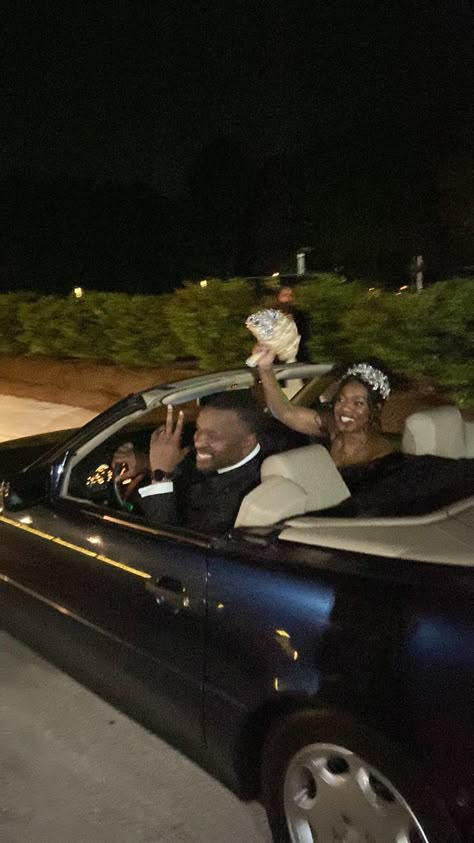 a black couple, just married driving away from their ceremony, both with giant smiles Married Aethstetic, A Healthy Relationship That Leads To Marriage, Marriage Asethic Black, Married Black Couple Aesthetic, Rich Family Aesthetic Black, Married Couples Aesthetics, Young Black Couple Aesthetic, Rich Black Love, Marriage Asthetic Picture