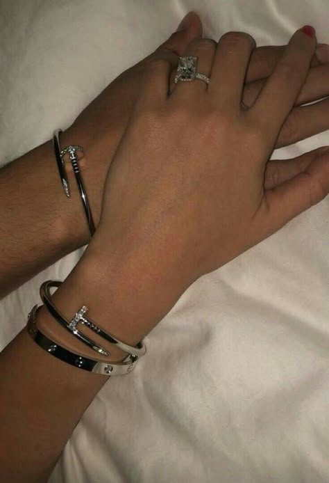 Austin Mcbroom and Catherine Paiz.💘 Bracelets And Rings, Two People, Matching Bracelets, Cartier, Bed, Instagram