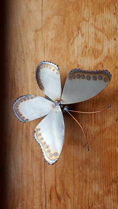 Metal Butterfly Sculpture, Scrap Art, Scrap metal, Stainless Butterfly, Original Artwork Butterfly Sculpture, Metal Sculpture Artists, Weld Art, Rap Metal, Metal Tree Art, Rap Art, Welding Ideas, Welding Art Projects, Scrap Art