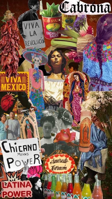 #mexicana #mexicana #latinapower #collage Phone Costume, Chicana Aesthetic, Mi Phone, Latina Art, Mexico Wallpaper, Hispanic Art, Chicano Love, Latino Art, Mexican Culture Art