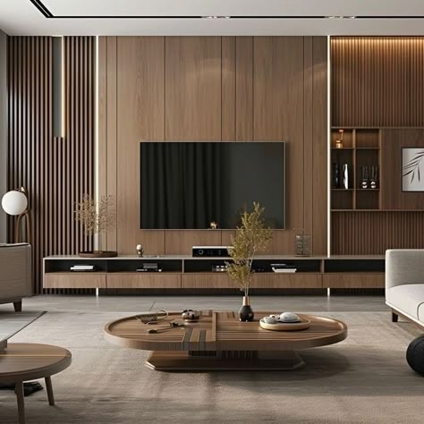 Tv Unit Furniture Design, Tv Unit Interior Design, Tv Unit Designs, Living Room Tv Unit Designs, Casa Country, Tv Room Design, Living Room Tv Unit, Tv Panel, Hall Interior