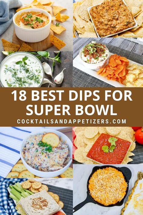 Easy dip recipes for Super Bowl food, game day and snacking! We've got cold dips, hot dips, cheese dips, chip dip, crab dip, corn dip and lots more. Make ahead dips for summer, delicious dip recipes for fall and easy dips for holiday entertaining. Dip For Tailgate, Best Tailgate Dips Cold, Dips That Go With Burgers, Game Day Cold Dips, Types Of Dip Recipes, Fall Dips And Appetizers Cold, Fancy Chips And Dip, Veggie And Chip Dip, Crock Pot Dips And Appetizers