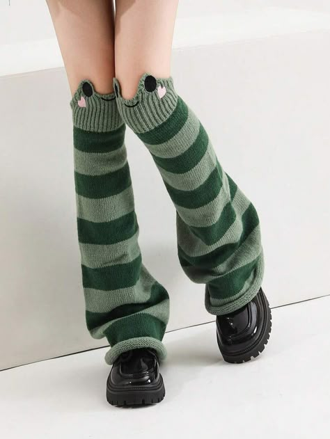 1pair Frog Pattern Flare Leg Thick Winter Warm Leg Warmers, Over Knee Stockings | SHEIN USA Thigh High Leg Warmers Outfits, Frog Leg Warmers, Leg Warmers Over Jeans, Leg Warmers And Heels, Slouchy Leg Warmers, Leg Warmers Aesthetic, Green Leg Warmers, Outfits With Leg Warmers, Style Leg Warmers