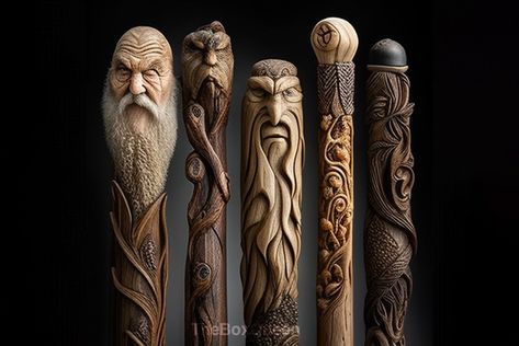 Vintage Walking Sticks Unique Walking Sticks, Wood Carving Art Sculpture, Handmade Walking Sticks, Wood Carving Faces, Hand Carved Walking Sticks, Wooden Walking Canes, Dremel Carving, Simple Wood Carving, Wood Carving For Beginners