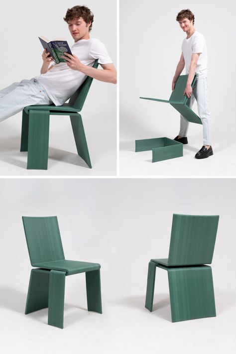 3D-Printed Som Chair is a Sustainable, Tool-Free Solution that Redefines Easy Furniture Assembly. Learn More! Stackable Furniture Design, Sustainable Chair, 3d Printed Chair, Furniture Design Ideas, 3d Print Furniture, 3d Furniture, Recycled Furniture Design, Minimal Furniture Design, Fine Woodworking Furniture