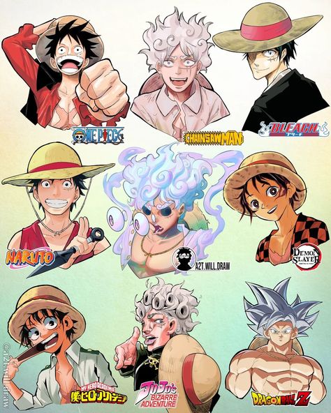 onepiece naruto bleach dbz jojo mha demonslayer csm One Piece Cool Art, One Piece X Bleach, One Piece Art Drawing, One Piece Art Style, A2t Will Draw, How To Draw Books, One Piece Art, One Piece Style, Cute Drawlings